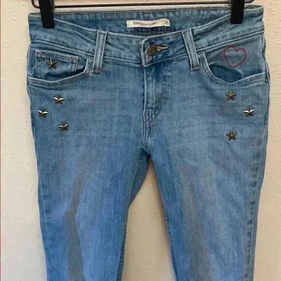 LEVI’S Women’s Distressed Embellished Jeans - Picture 2 of 8